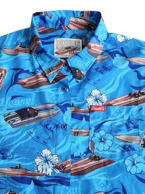 Dixxon X Teague Marine Party Shirt Men's 3XL Blue Powerboats Sport Performance
